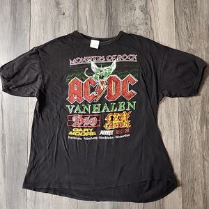 Monsters of Rock Festival 84 AC DC Ozzy Dio Halen Accept Crue Tour Shirt Size XL